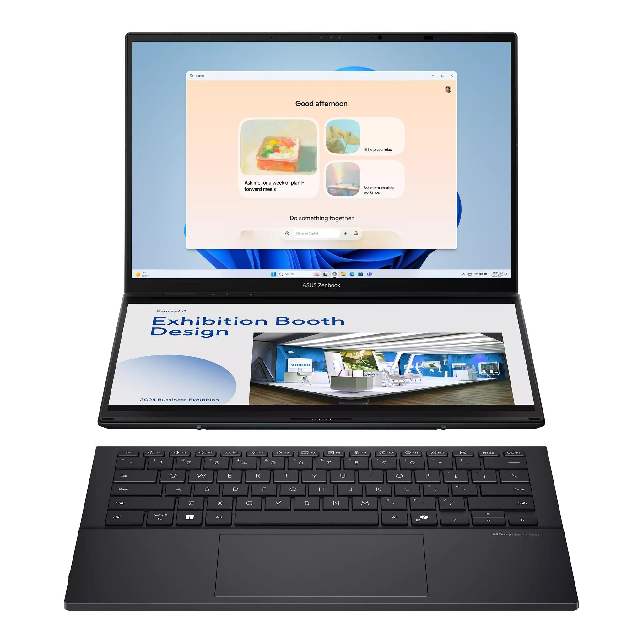 ASUS Zenbook Duo UX8406CA-QL345X  [90NB14X1-M00M30] Inkwell Gray 14" {FHD OLED Ultra 7 255H/32GB 1TB/Intel Arc Graphics/WIN11 PRO/Stylus+Sleeve}
