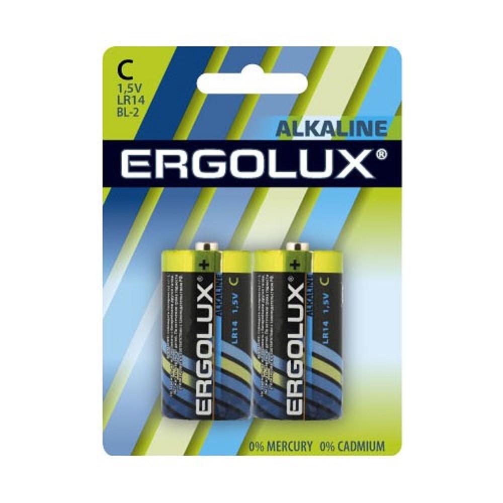 Ergolux..LR14 Alkaline BL-2 (LR14 BL-2, батарейка,1.5В)  (2 шт. в уп-ке), 11751
