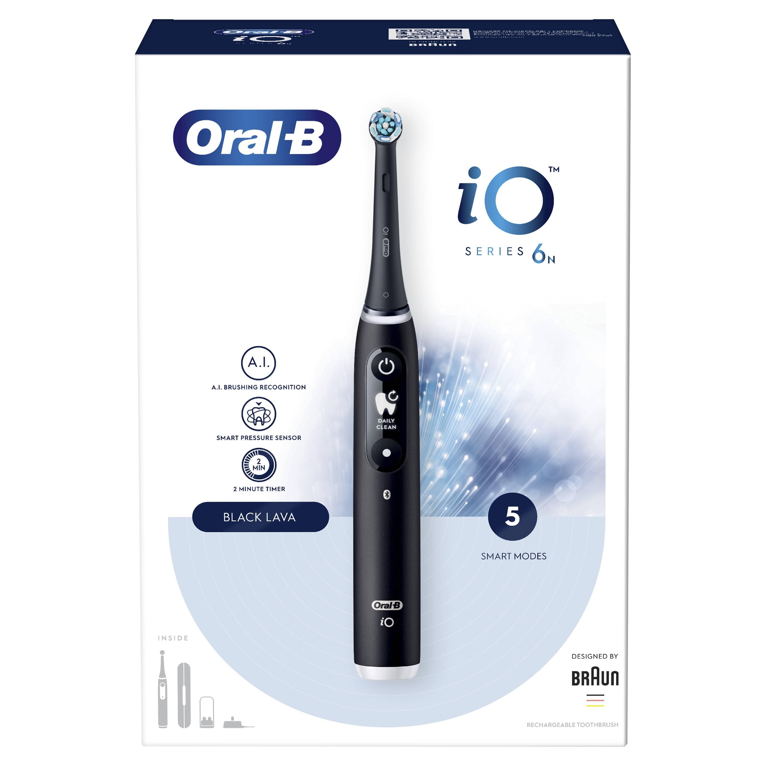 Oral-B Электрическая зубная щетка iO Series 6/iOM6 с насадками 4шт, чёрный.  1, Б0070212
