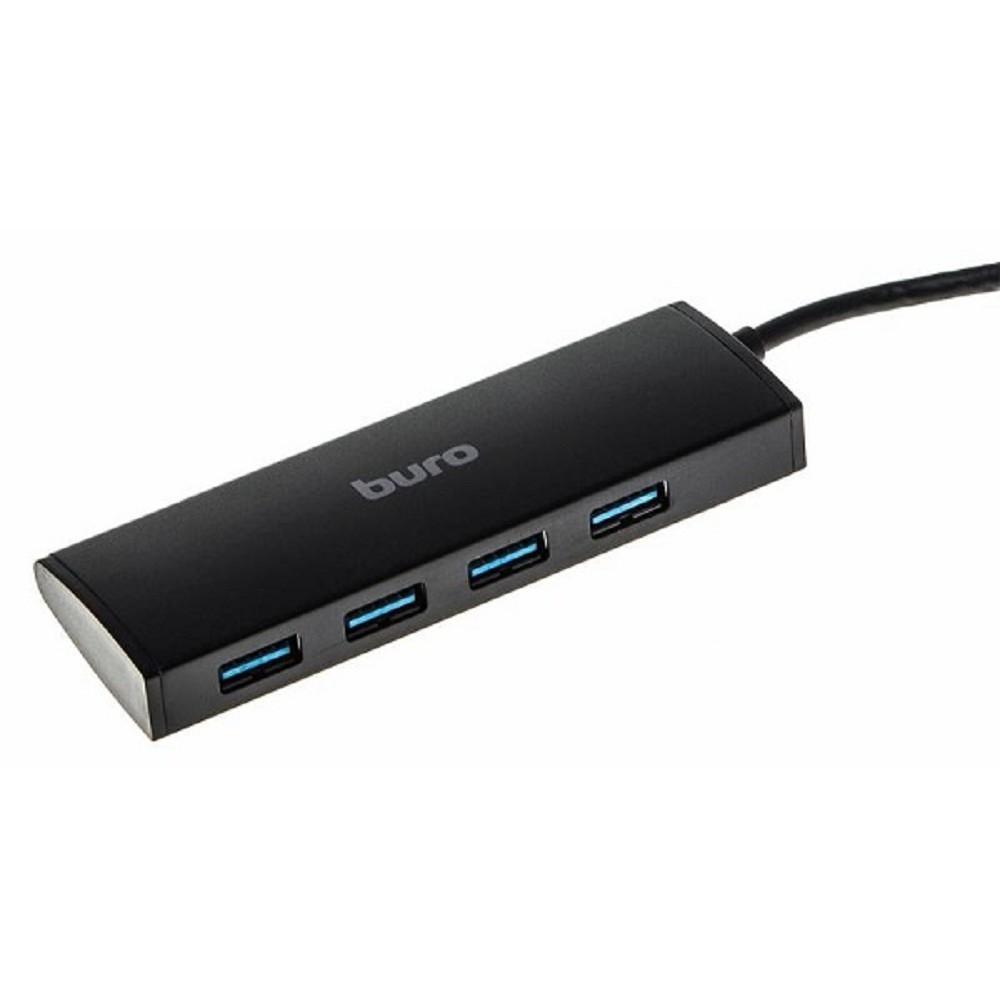 Хаб (разветвитель) BURO BU-HUB4-0.5-U3.0, черный