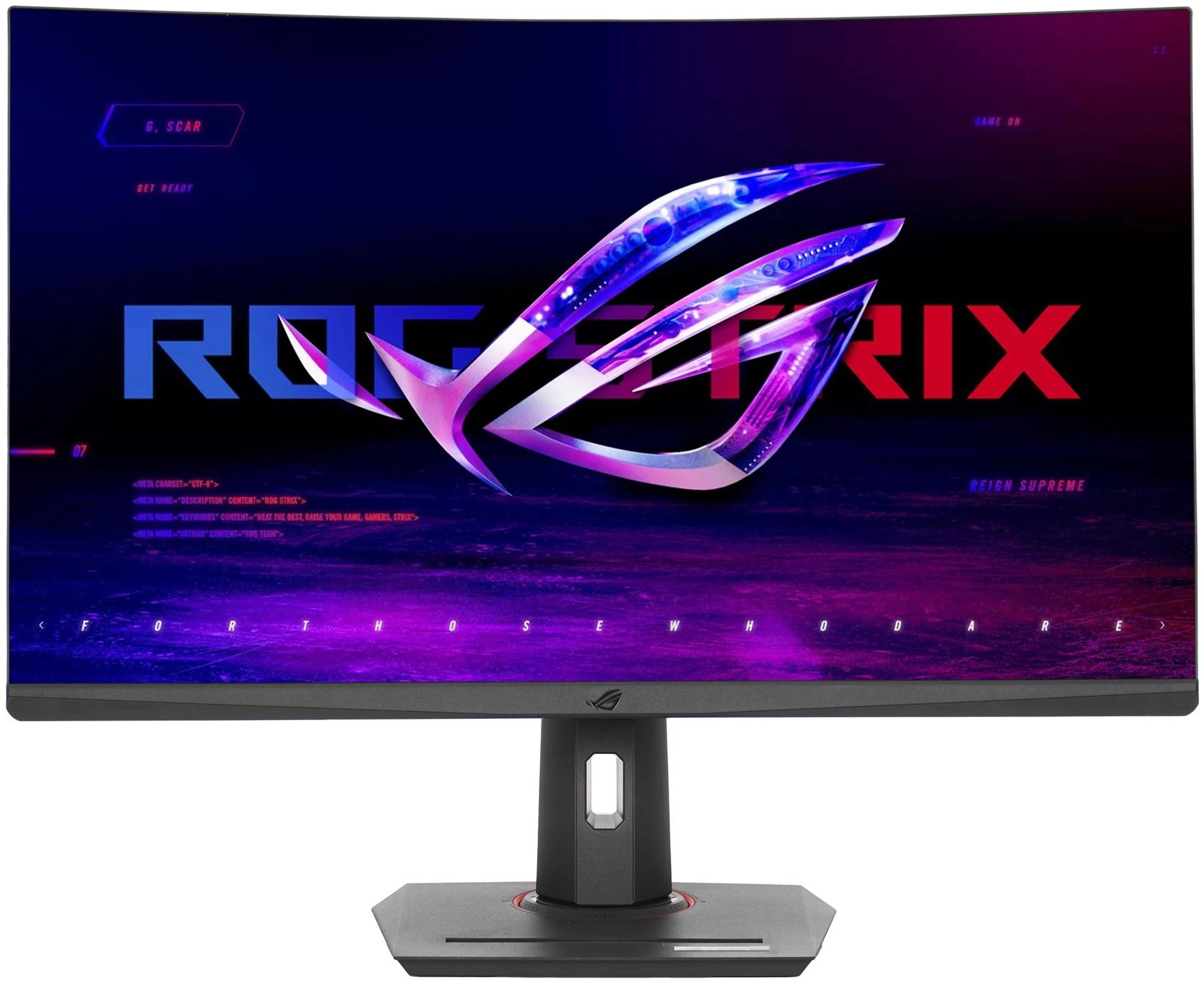 МОНИТОР 31.5" ASUS ROG XG32WCS Black с поворотом экрана (VA,изогнутый, 2560x1440, 180Hz, 1ms, 178°/178°, 400 cd/m², 3000, 90LM0AC0-B01970