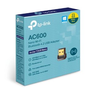 TP-Link Archer T2UB Nano AC600 Ультракомпактный двухдиапазонный Wi-Fi USB-адаптер Bluetooth 4.2