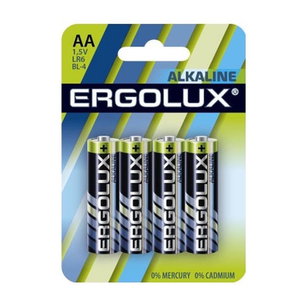 Ergolux  LR6 Alkaline BL-4 (LR6 BL-4, батарейка,1.5В) (4 шт. в уп-ке), 11748