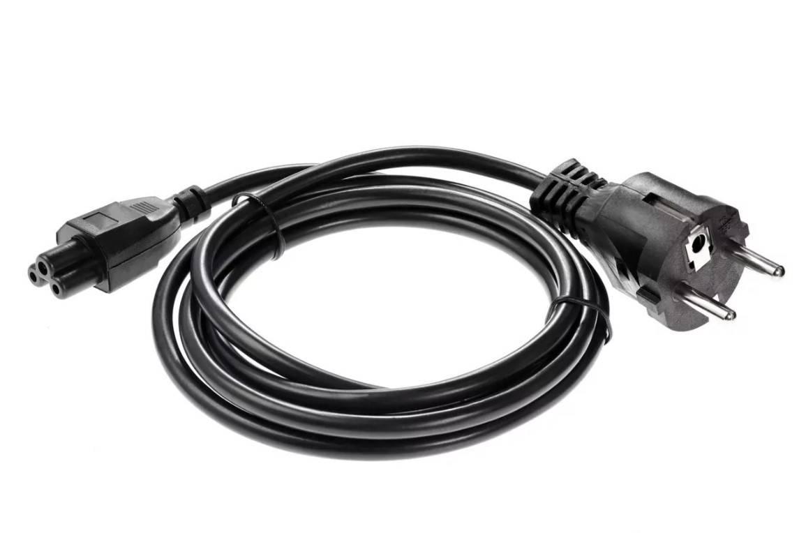 Кабель питания для ноутбуков, 3-pin, с заземлением, (прямой)  220V 1,8m Telecom, TP022-IEC320-C5/SHM-1.8-BK