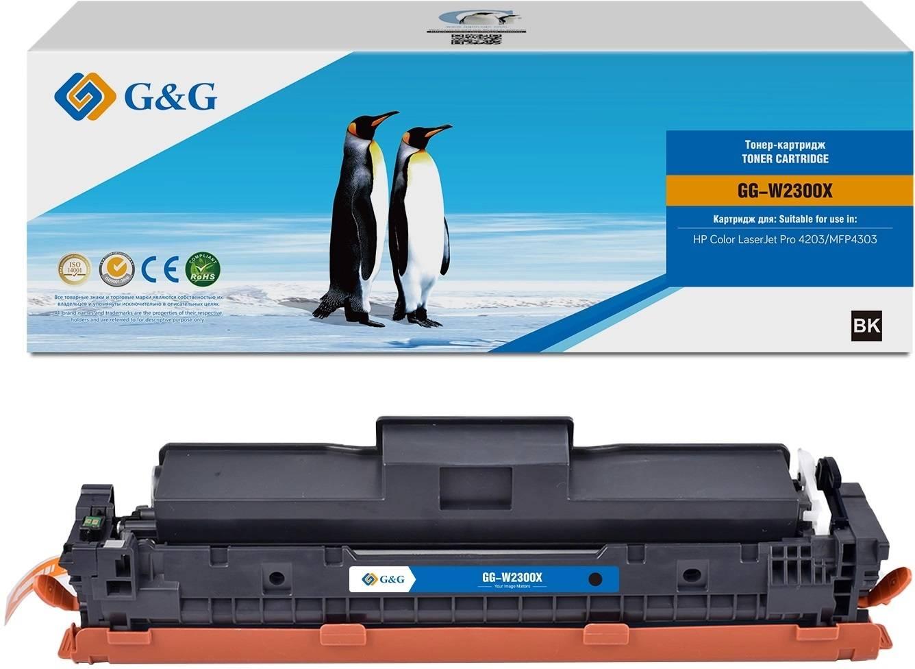 Картридж G&G, аналог HP W2300X черный 7.5k с чипом, GG-W2300X