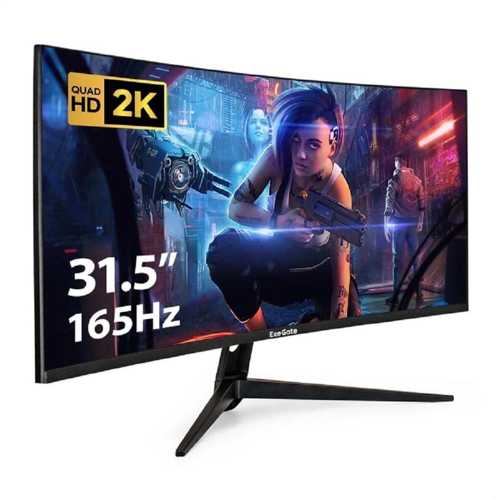 LCD ExeGate 31.5" EC3200TA Combat  {VA Curved 2560x1440 165Hz 1ms 16:9 300cd 3500:1 178/178 HDMI2.0 2xDisplayPort Speakers RGB-подсветка} [EX299470RUS]