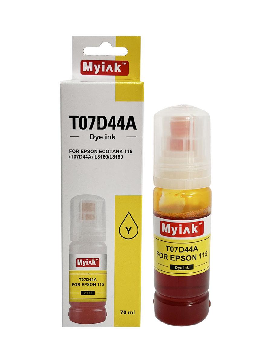 Чернила для EPSON EcoTank, KeyLock 115, 014, 012 (T07D44A) L8160, L8168, L8180, L8188, ET-8500, ET-8550 (70мл, yellow) MyInk
