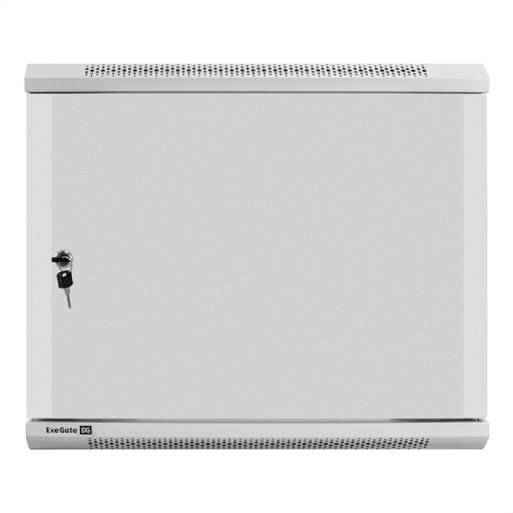 Exegate EX298614RUS Шкаф телекоммуникационный 19" настенный 9U ExeGate EC-WM-9U.600.M.GREY (19”, 9U, 600x600x500mm (ШхГхВ), передняя дверь металл, съемные боковые панели, пыле- и влагозащита IP23, све