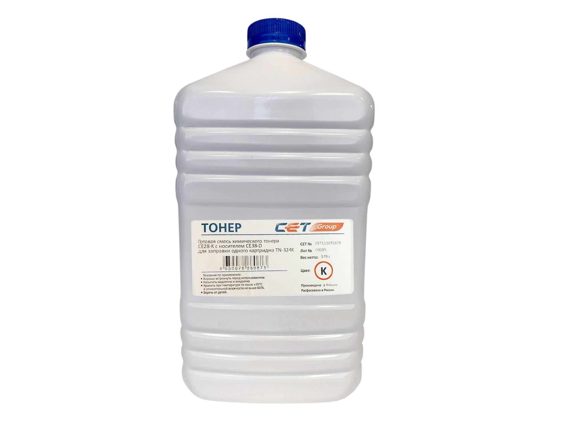 Тонер + носитель для KONICA MINOLTA Bizhub C258/308/368 (Japan) Black (CPT + CE28) 579г/бут (TN-324K/A8DA150) CET, CET111072579