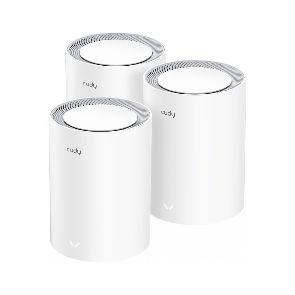 Wi-Fi Mesh-система/ AX3000 Wi-Fi 6 Mesh 2.5G Solution 3-Pack, Dual-Band,  Chipset MT7981BA+MT7976CN+RTL8221B, 802.11ax/ac/a/b/g/n,  2402Mbps at 5GHz + 574Mbps at 2.4GHz,  2.5G WAN+GE LAN, 5 internal antennas,  MU-MIMO, DDNS, Zerotier/Wireguard/OpenVPN/IPSec/L2TP/PPTP VPN, DNS over Cloudflare/Google/Quad9, IPv6, Seamless Roaming, WPA3, TR069/TR098/TR111/TR181,easyMesh R3 Optional,  Ver 2.0, Cudy Mesh, Cudy APP, M3000(3-Pack)