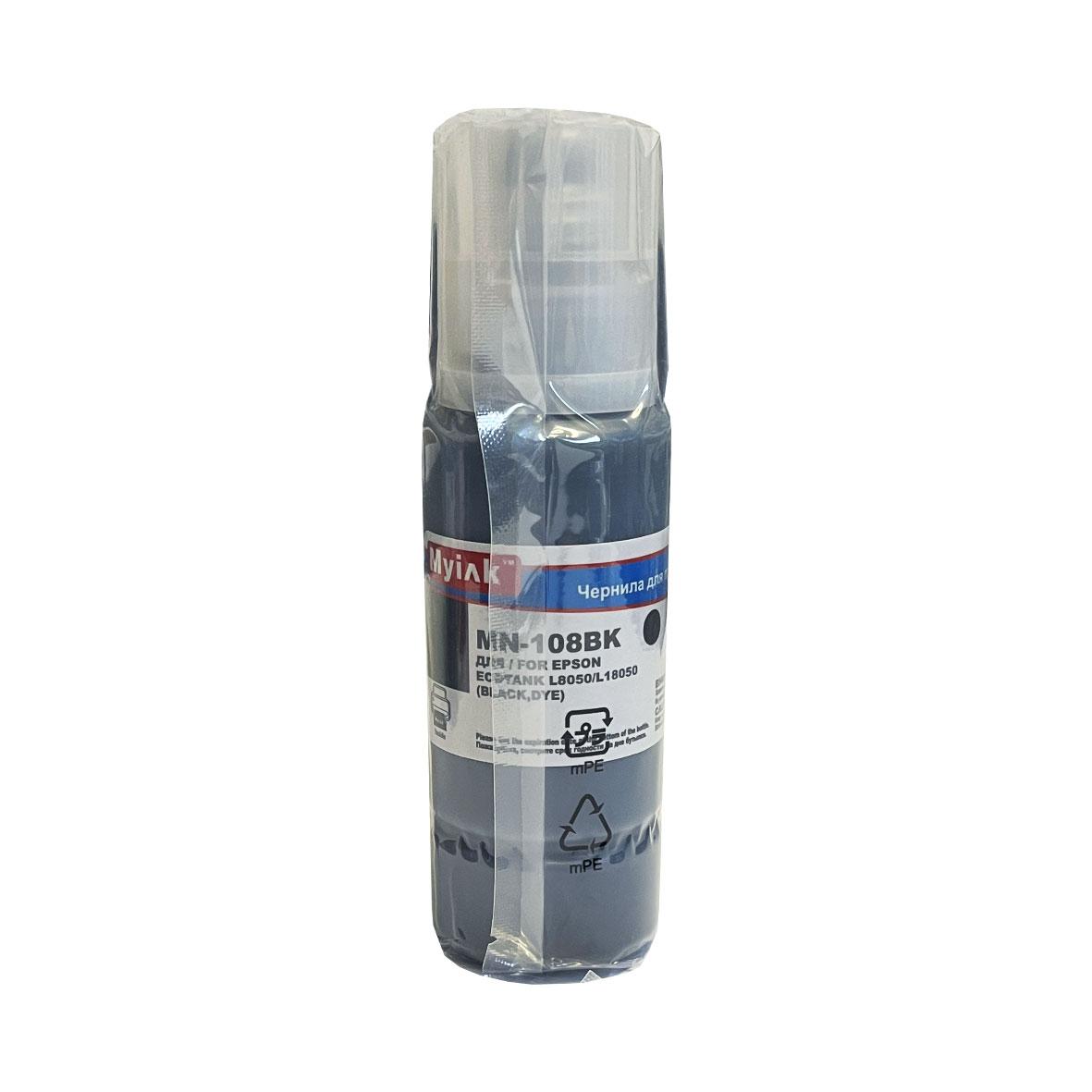 Чернила для EPSON EcoTank (108) L8050/L18050 (100мл, black, Dye) MyInk