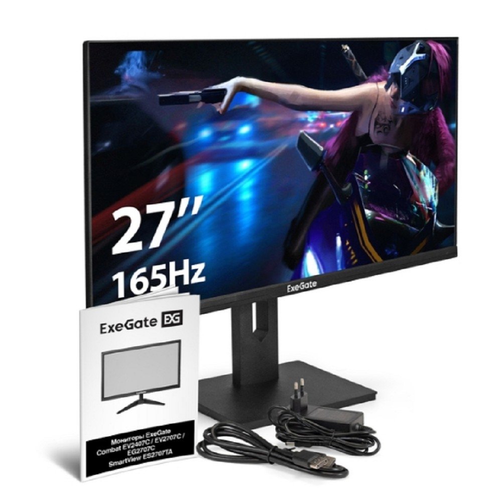 LCD ExeGate 27" EG2707C Combat {IPS 1920x1080 165Hz 1ms HDMI2.0 DisplayPort USB} [EX296975RUS]