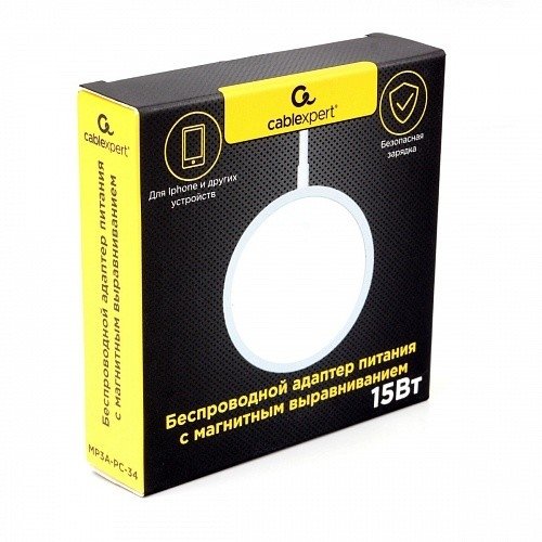 Cablexpert Беспроводной адаптер питания MagSafe MP3A-PC-34, QI 15Wt, 10Wt, 7,5Wt, 5Wt