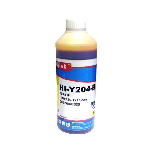 Чернила для HP (178/121/122/650/655/901/920/ GT51/ GT52/ GT53) CB320/CB325 (1л,yellow, Dye) HI-Y204-B Gloria™ MyInk