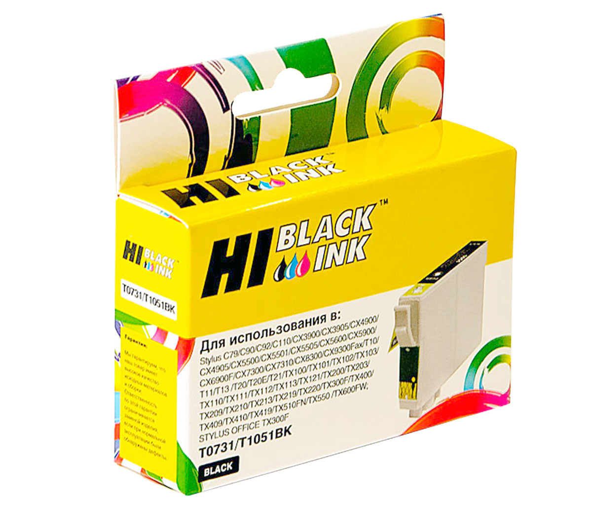 Картридж Hi-Black (HB-T0731) для Epson Stylus C79/C110/T40W/TX200/400/TX600FW, Bk, T0731/1051BK