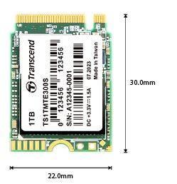 Твердотельный диск 1TB Transcend MTE300S, 3D TLC NAND, M.2 2230 ,PCI-E 4x [ R/W - 2000/1650 MB/s], TS1TMTE300S