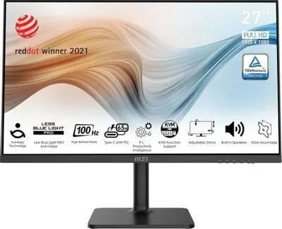МОНИТОР 27" MSI Modern MD272XP Black с поворотом экрана (IPS, 1920x1080, 100Hz, 4ms, 178°/178°, 300 cd/m², 1000:1 +HDMI), 9S6-3PB19H-232