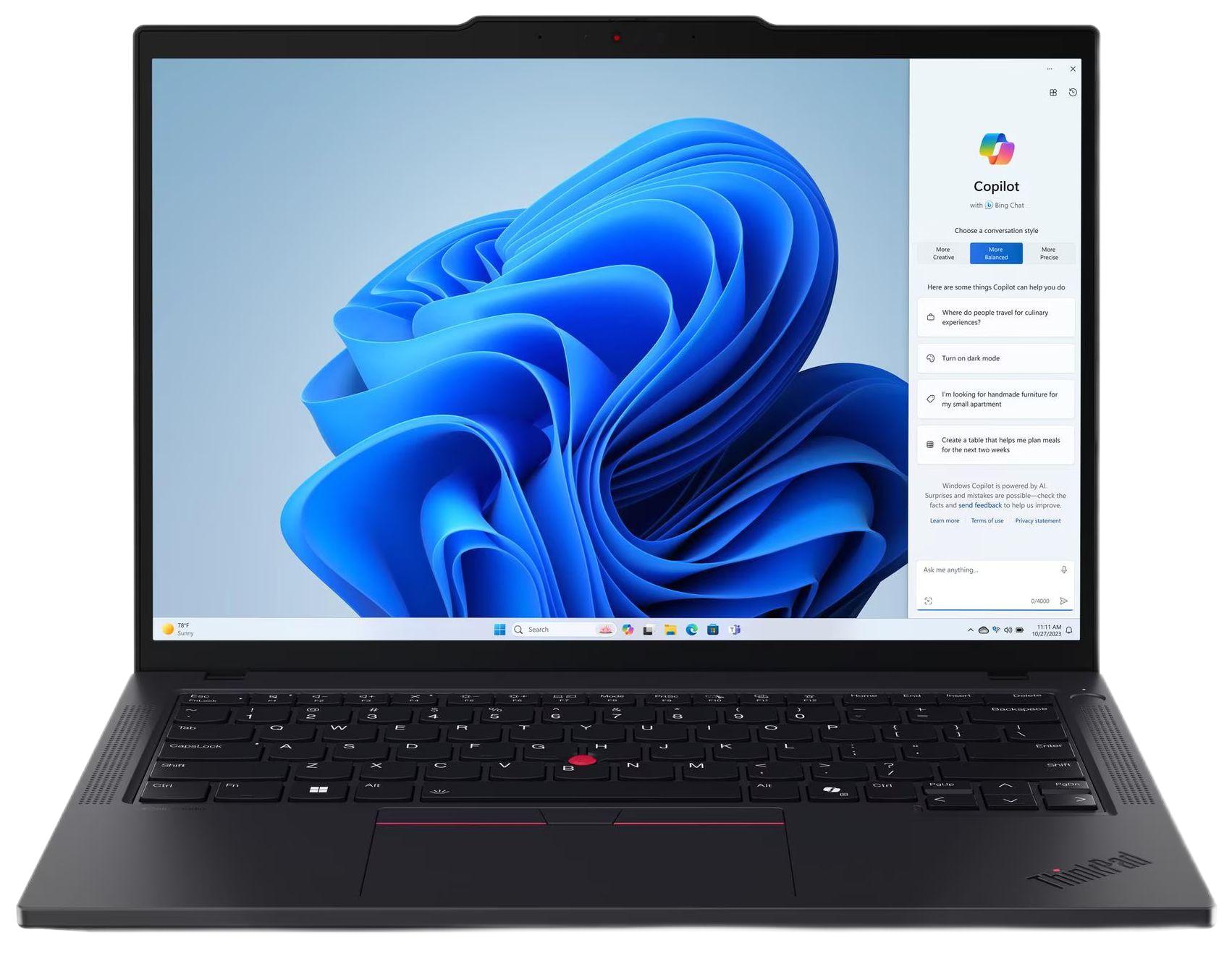 Ноутбук/ Lenovo ThinkPad T14 G5 14.0" WUXGA Touch IPS AG 400nits, AMD Ryzen 7 PRO 8840U,32GB DDR5, 512GB SSD M.2, AMD Radeon 780M Graphics,5M+IRCam, Qualcomm Wi-Fi 6E NFA725A+BT5.3, Wired Ethernet, 4 Cell 52.5Whr, BKLT KB ENG, Win 11 Pro, 1 Year, Black, 21MC004YUS