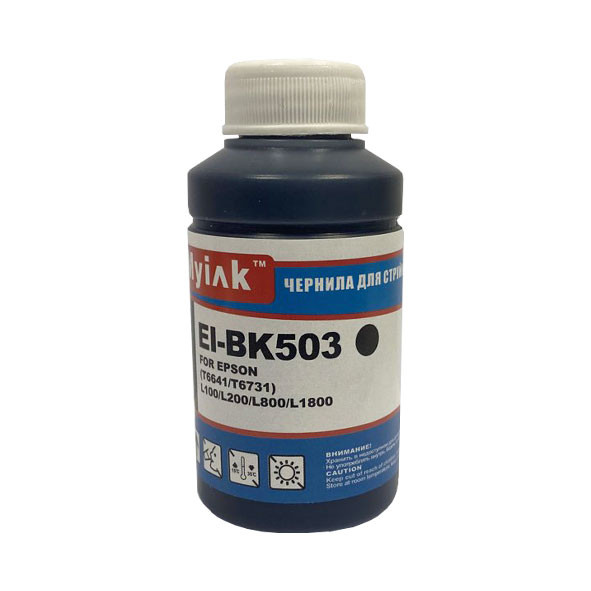 Чернила для EPSON L800/ L805/ L1800/ L100/ L200/ EI-BK503 (70мл, Black Dye) MyInk