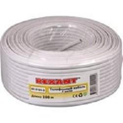 Rexant (01-5101-3) Кабель телефонный ШТЛП 4 жилы CCA, белый, 100м