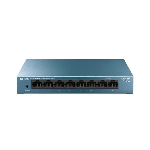 TP-Link LS108G 8-портовый гигабитный настольный коммутатор, 8 гигабитных портов RJ45, стальной настольный корпус