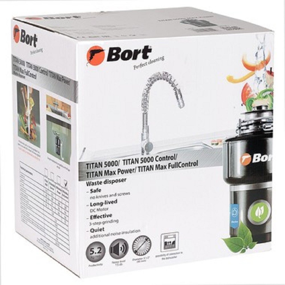 Bort Измельчитель пищевых отходов TITAN MAX Power (FULLCONTROL) {Мощность л.с. 1 ; Мощность 780 Вт; Производительность 5,2 кг/мин; Скорость холостого хода 3500 об/мин;  Металл} [3410266], 93410266
