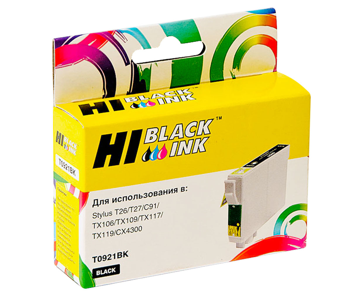 Картридж Hi-Black (HB-T0921) для Epson Stylus C91/CX4300/T26/TX106/109, Bk, T0921BK