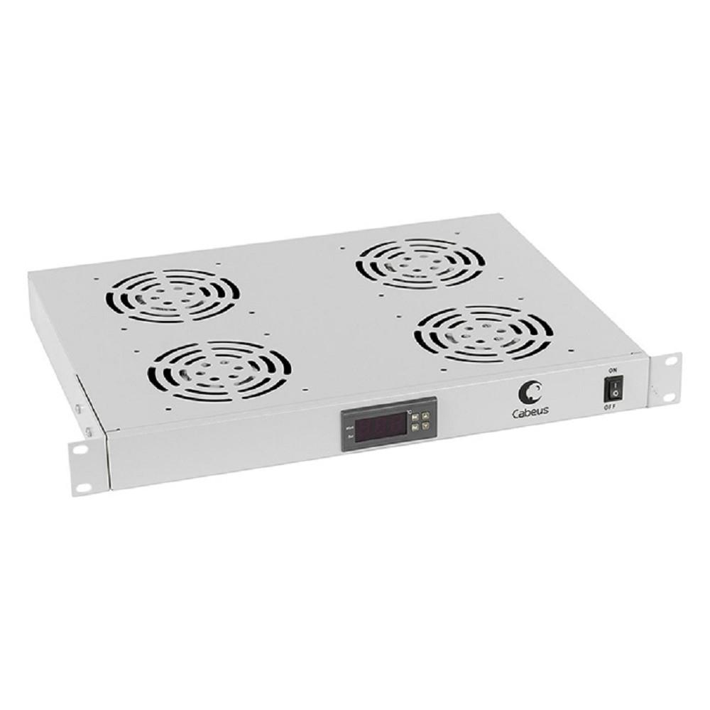 Cabeus JG03t Модуль вентиляторный 19", глубина 320 mm, 4 вентилятора, с цифровым термодатчиком