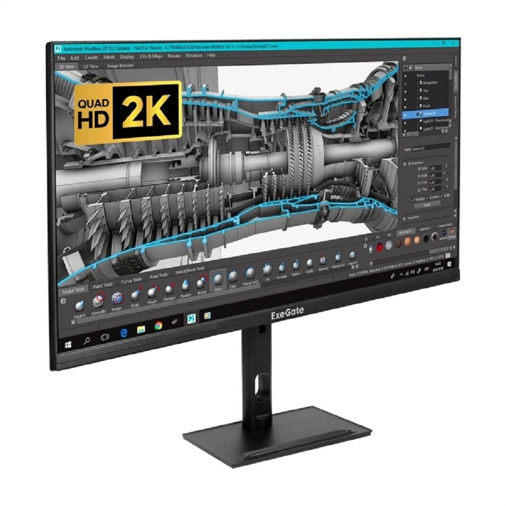 LCD ExeGate 27" ES2707TA SmartView черный {IPS 2560x1440 75Hz 1ms 250cd HDMI DisplayPort HAS USB 2x3W} [EX296976RUS]
