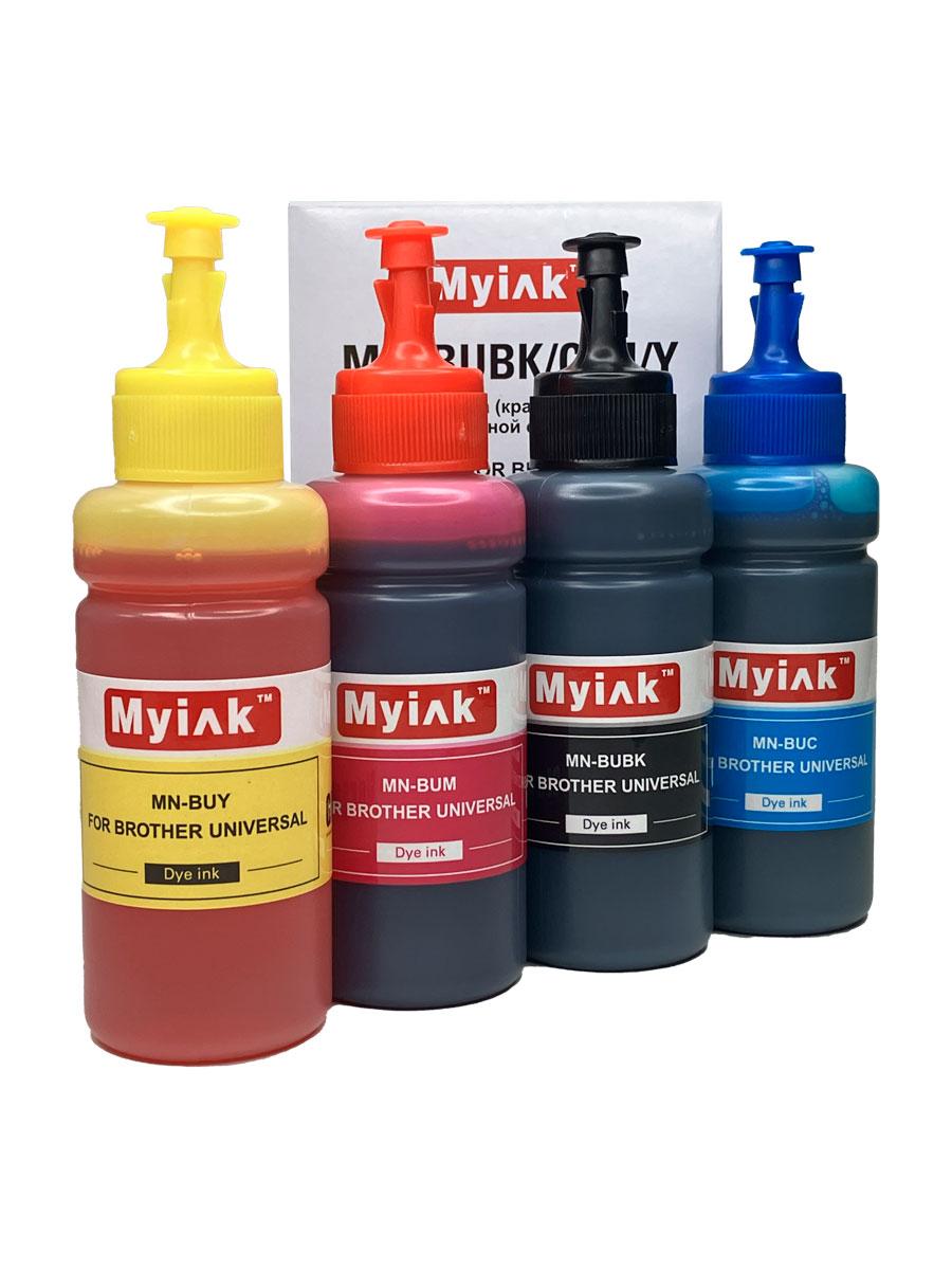 Чернила универсальные MyInk для Brother (c) водные (Dye), комплект 4 цвета по 100 мл