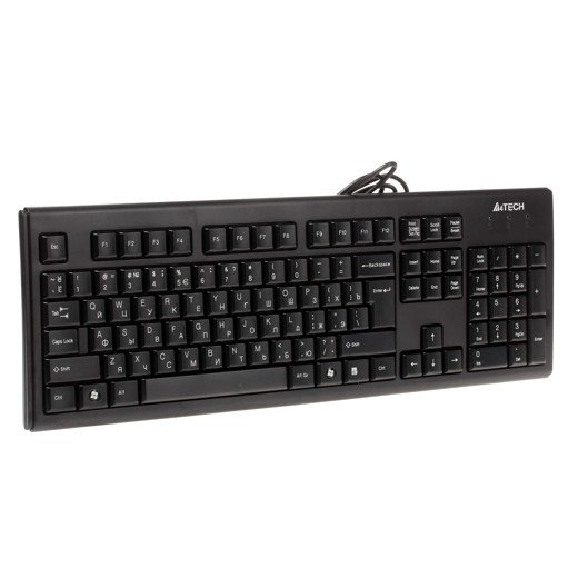 Клавиатура A-4Tech KR-83 black USB, проводная USB, 104 клавиши [533406], KR-83 BLACK
