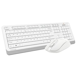 Клавиатура + мышь A4Tech Fstyler FG1012 клав:белый мышь:белый USB беспроводная Multimedia [1599042], FG1012 WHITE