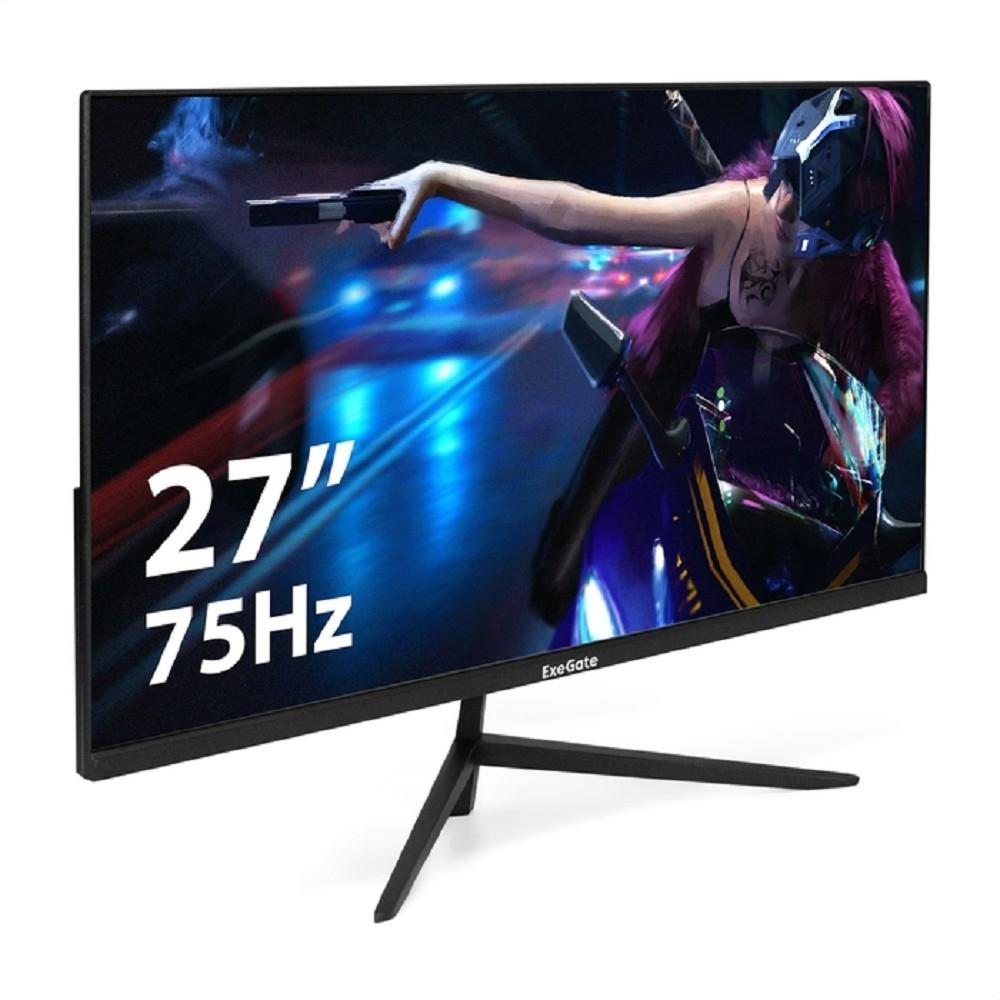 LCD ExeGate 27" EZ2707CA ProSmart {IPS 1920x1080 75Hz 5ms 250cd 1000:1 178/178 D-Sub HDMI DisplayPort Speakers VESA} [EX297650RUS]
