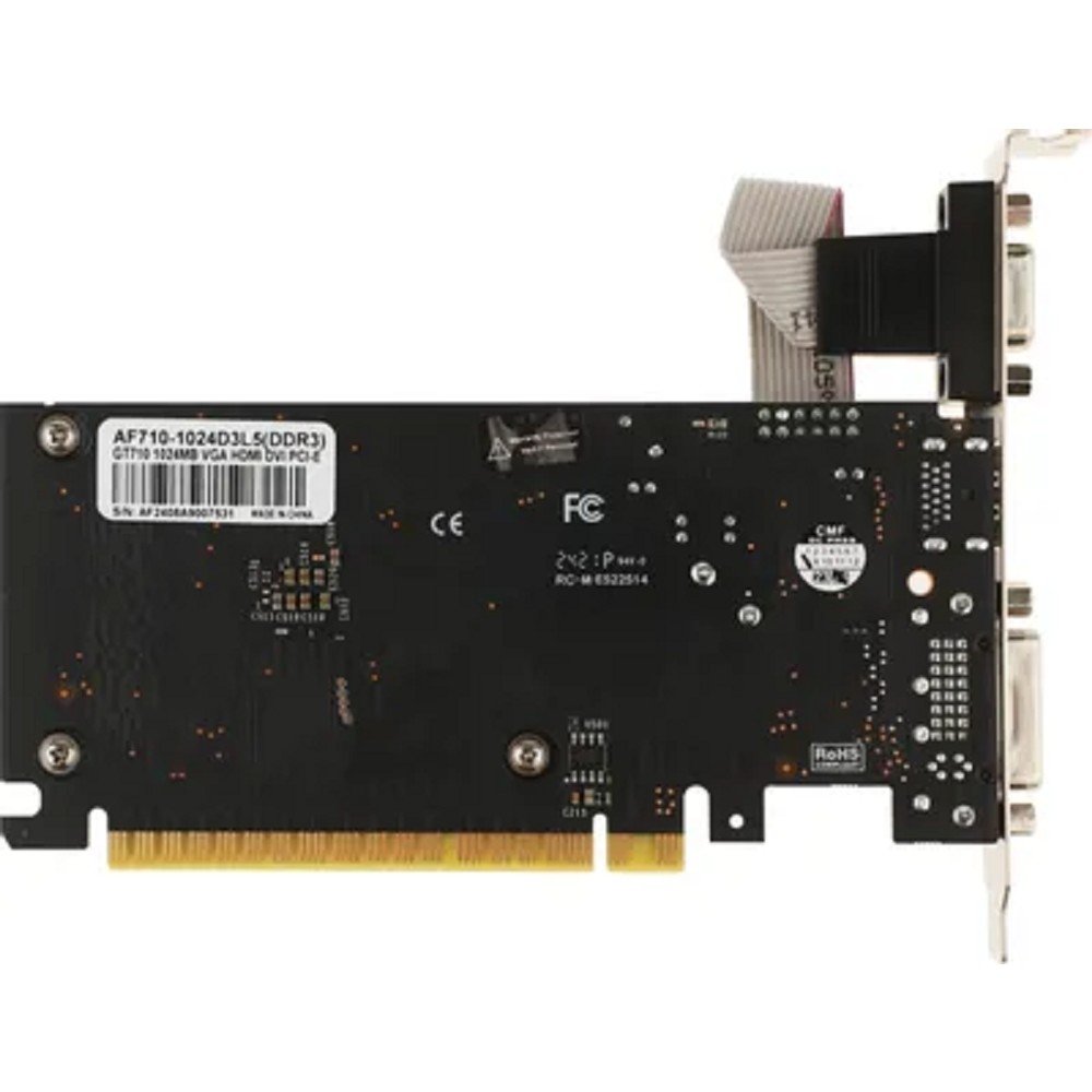 Видеокарта AFOX GT710 1G DDR3 64bit VGA/DVI/HDMI PASSIVE (AF710-1024D3L5) RTL