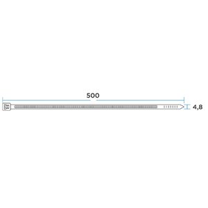 Rexant (67-0501) Стяжка нейлоновая Профессиональная 500x4,8мм, черная (100 шт/уп)