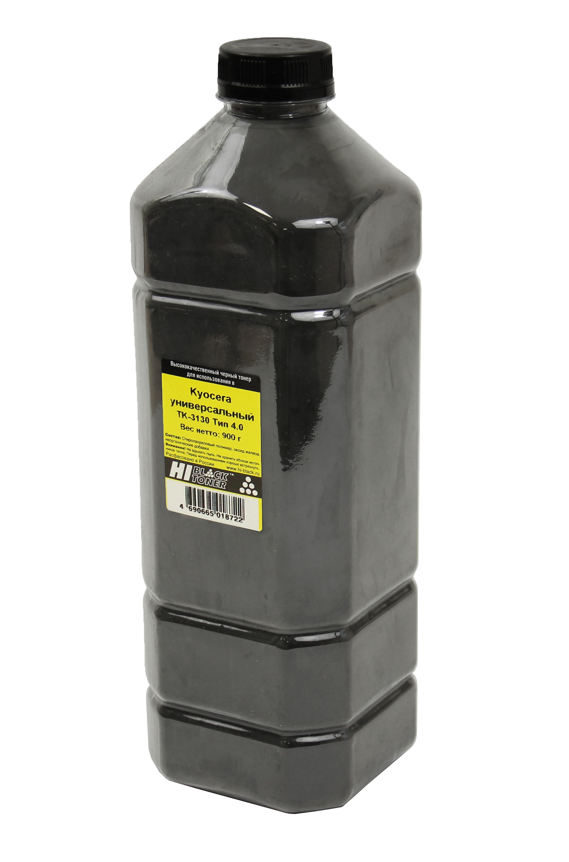 Тонер Hi-Black Универсальный для Kyocera TK-3130, Тип 4.0, Bk, 900 г, канистра, 401071550923