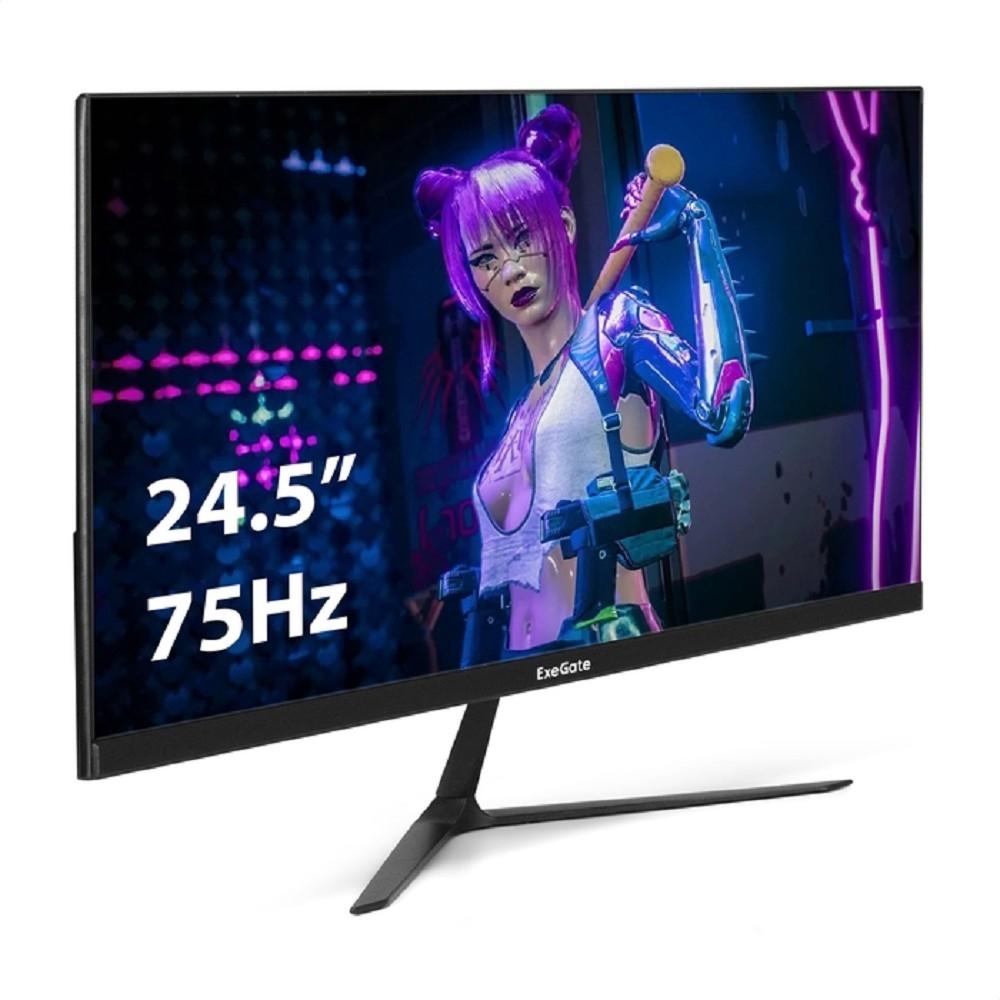 LCD ExeGate 24.5" EH1500A SmartView черный {IPS 1920x1080 75Hz 5ms 250cd 1000:1 178/178 D-Sub HDMI DisplayPort} [EX297308RUS]