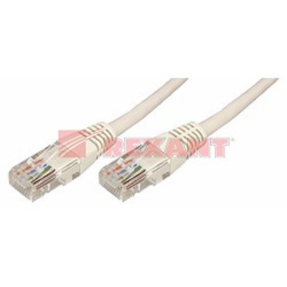 Rexant (18-1001) Шнур коммутационный, патч-корд, U/UTP RJ45-RJ45 CAT 5e, PVC, серый, 0,5м