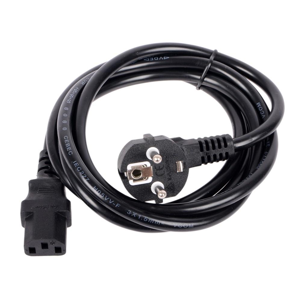VCOM CE021-CU1.5-1.8 Кабель компьютер --> розетка 220V ( угловая Евровилка) <VDE> 3G*1.5mm2  , 1,8м, CE021-CU1.5-1.8M