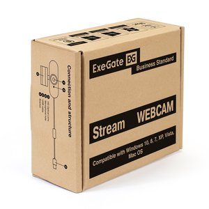 ExeGate Stream HD-4000 4K UHD AF (8Мп, 3840x2160, 30fps, H.264, автоматический фокус, защитная шторка, 4-линзовый объектив (стекло), стерео микрофон с шумоподавлением, универсальное крепление, USB, ка, EX299094RUS