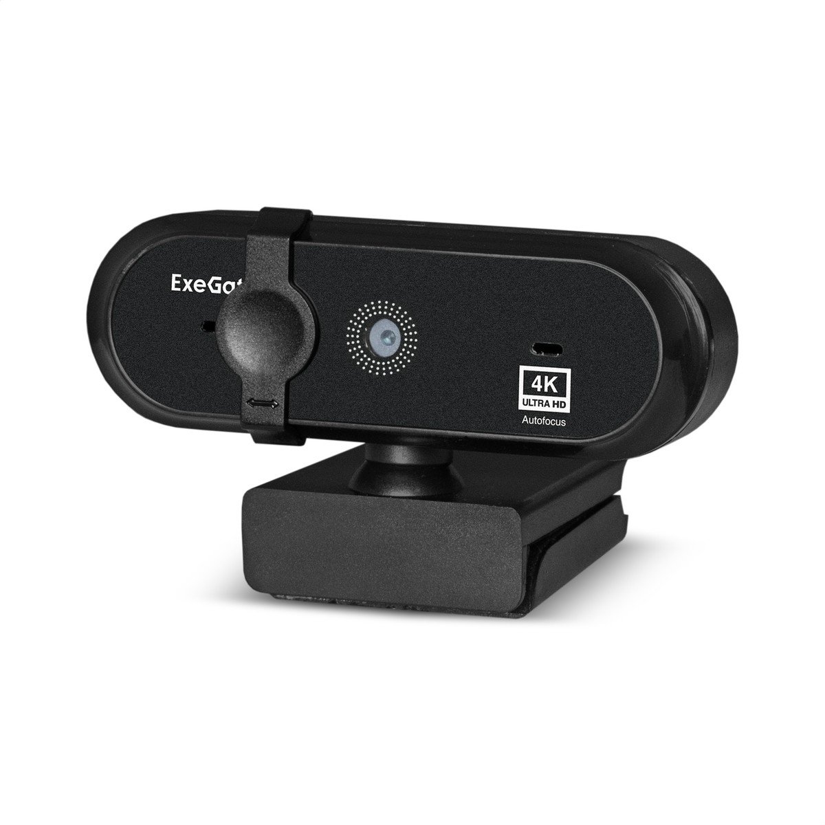 ExeGate Stream HD-4000 4K UHD AF (8Мп, 3840x2160, 30fps, H.264, автоматический фокус, защитная шторка, 4-линзовый объектив (стекло), стерео микрофон с шумоподавлением, универсальное крепление, USB, ка, EX299094RUS