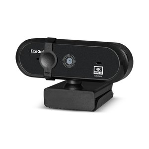 ExeGate Stream HD-4000 4K UHD AF (8Мп, 3840x2160, 30fps, H.264, автоматический фокус, защитная шторка, 4-линзовый объектив (стекло), стерео микрофон с шумоподавлением, универсальное крепление, USB, ка, EX299094RUS