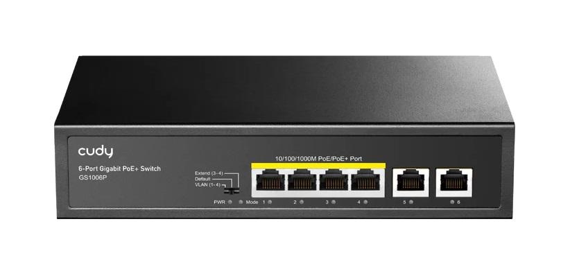Cudy GS1006P Коммутатор с 6 гигабитными портами и поддержкой PoE+ (65 Вт)