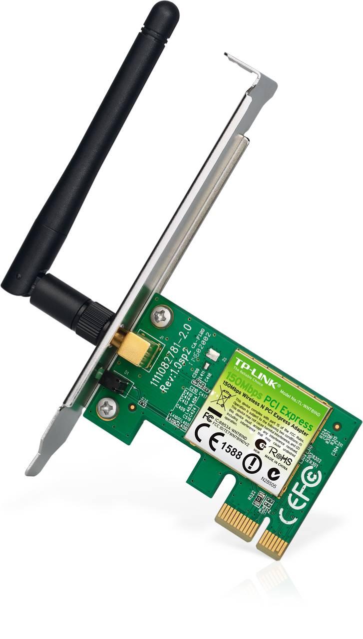TP-Link TL-WN781ND Wi-Fi адаптер PCI Express N150, до 150 Мбит/с на 2,4 ГГц, 1 внешняя антенна