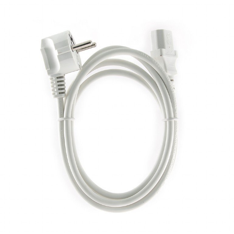 Кабель питания Cablexpert Schuko-C13, VDE, 3х0.75мм2, 10А, с заземлением, 1.8м, белый, пакет [PC-186W-VDE]