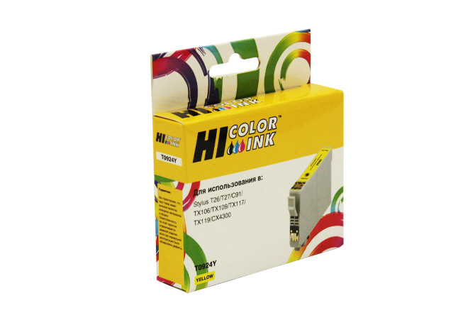 Картридж Hi-Black (HB-T0924) для Epson Stylus C91/CX4300/T26/TX106/109, Y, T0924Y