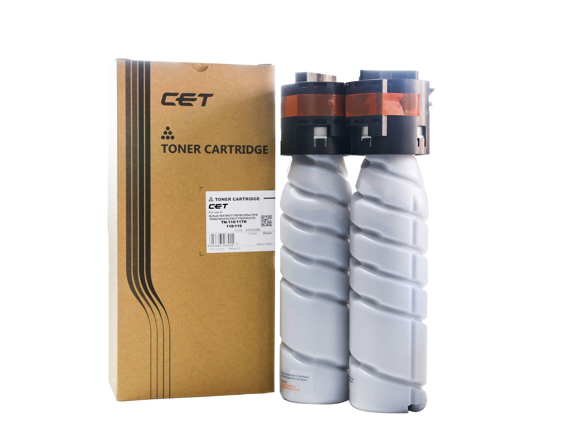 Тонер-картридж для KONICA MINOLTA Bizhub 164/184/195/215/235 (KB9) 280г, 12000 стр. (TN-116/TN-117H/TN-118/TN-119) CET, CET6701U