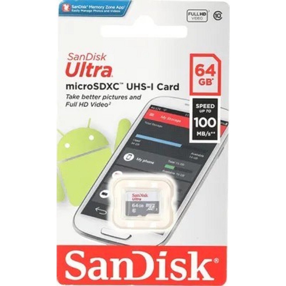 Micro SecureDigital 64Gb SanDisk SDSQUNR-064G-GN3MN Ultra Light w/o adapter