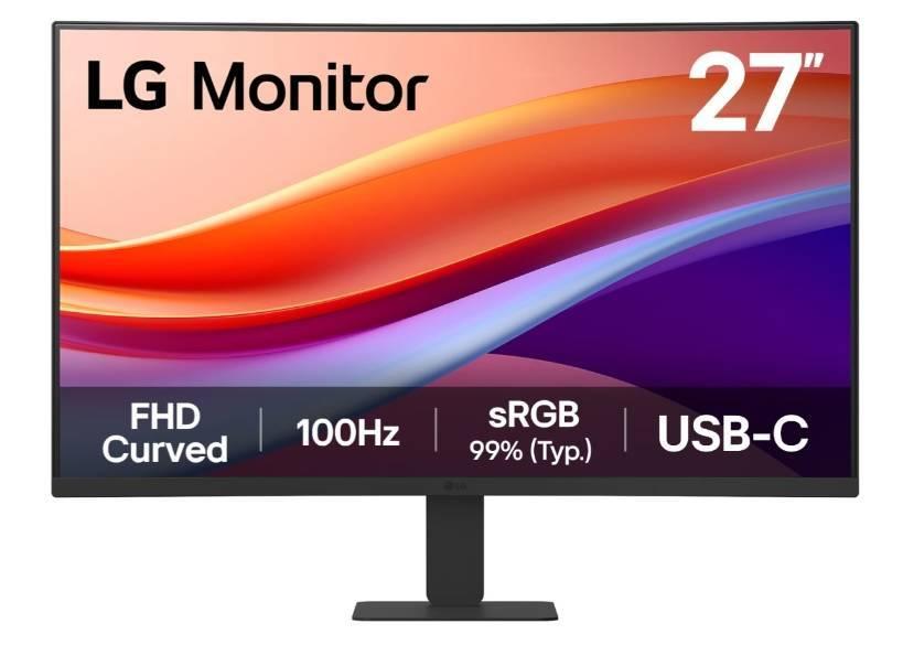 МОНИТОР 27" LG 27U421A-B Black (VA,изогнутый, 1920x1080, 100Hz, 5 ms, 178°/178°, 250 cd/m, 3000:1, +HDMI 2.0 +USB-C(15W), 27U421A-B.ARUQ