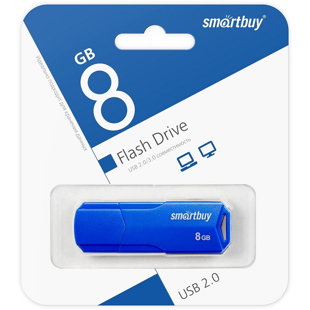 Smartbuy USB Drive 8GB CLUE Blue (SB8GBCLU-BU) UFD 2.0